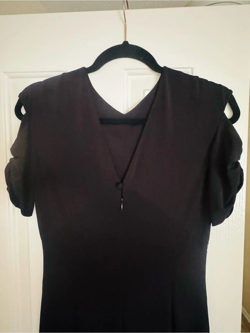 CHANEL Black Cold-Shoulder Maxi Dress with Twist Detail